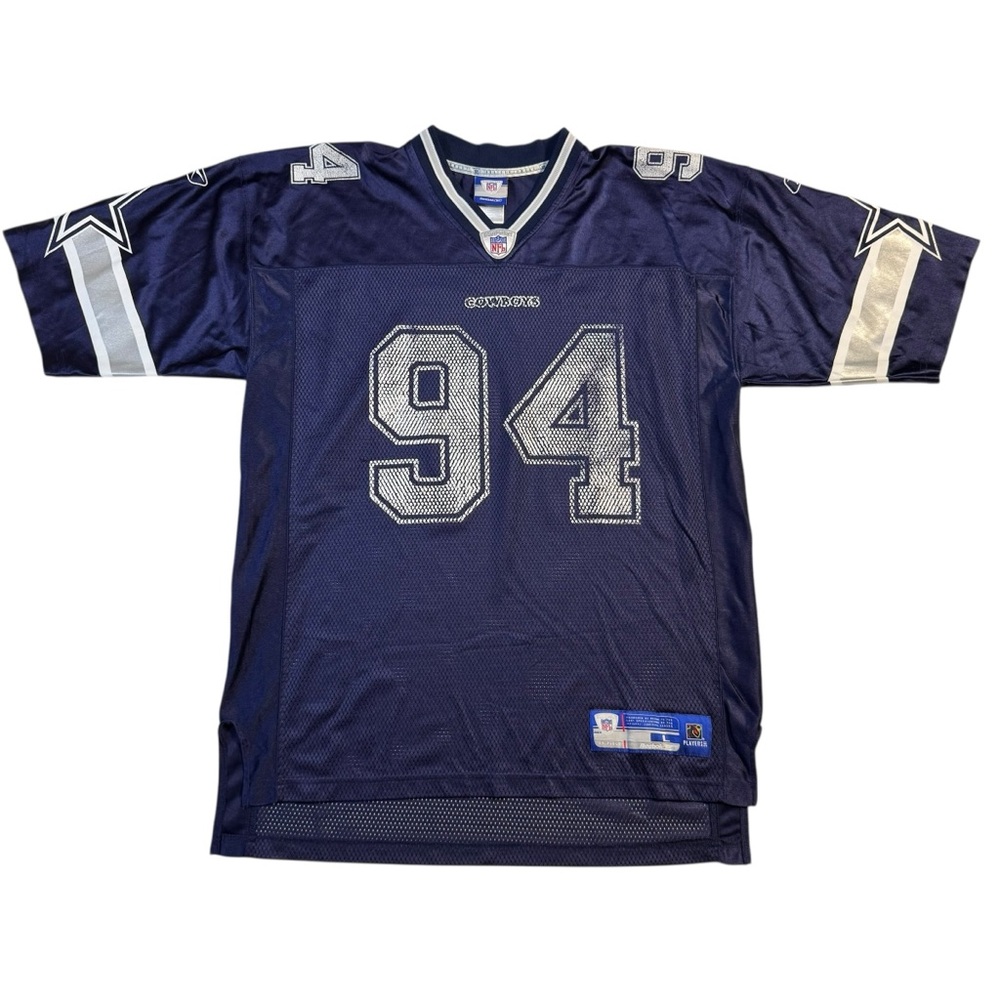 Reebok NFL #94 Dallas Cowboys DeMarcus Ware Navy Men's Faded Jersey Large